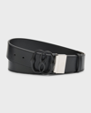 BALLY MEN'S REVERSIBLE LEATHER EMBLEM BELT