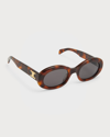 CELINE TRIOMPHE LOGO OVAL ACETATE SUNGLASSES