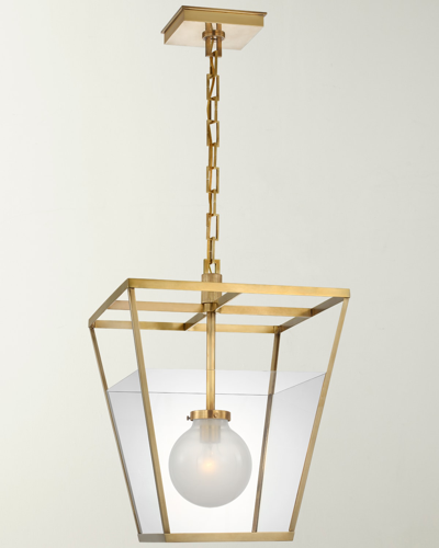 Visual Comfort Signature Illume Antiqued Brass Lantern In Gold