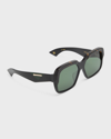 KAREN WALKER LOGO ACETATE SQUARE SUNGLASSES