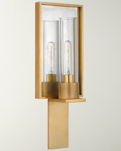 Visual Comfort Signature Beza Single Reflector Antiqued Brass Sconce By Ray Booth In Gold