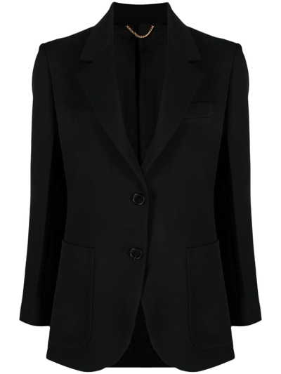 Victoria Beckham Wool Blend Single Breasted Jacket In Black