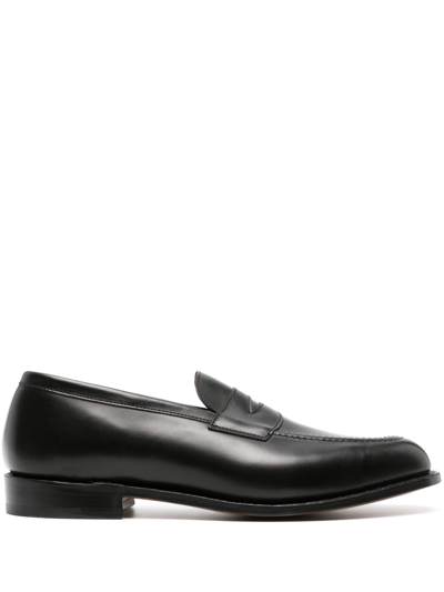 Tricker's Leather Moccasins In Black