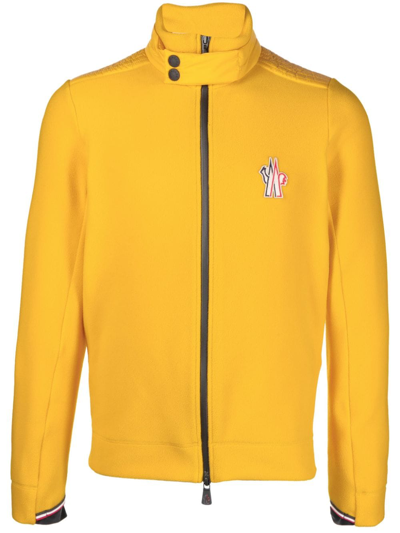 Moncler Grenoble Cardigan Sweatshirt In Yellow