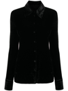 Jil Sander Long-sleeve Velvet Shirt In Black