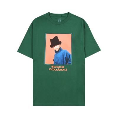 Pre-owned Pleasures Space Cowboy T-shirt 'hunter Green'