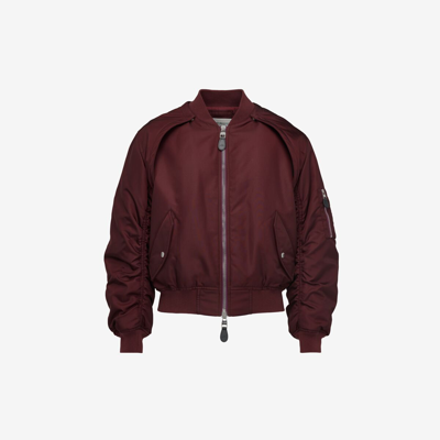 Alexander Mcqueen Harness Nylon Bomber Jacket In Bordeaux