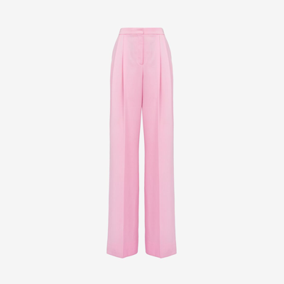 ALEXANDER MCQUEEN DOUBLE PLEAT WIDE LEG TROUSERS