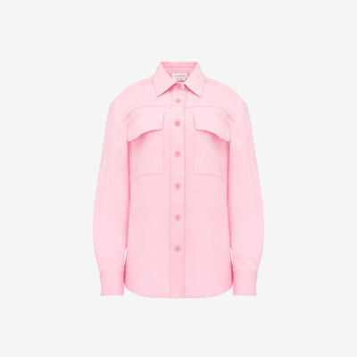 Alexander Mcqueen Military Pocket Shirt In Pale Pink