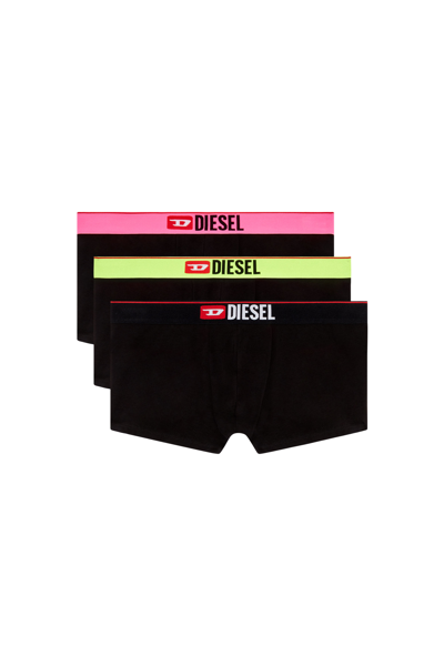 Diesel Three-pack Boxer Briefs With Pop-colour Waist In Tobedefined
