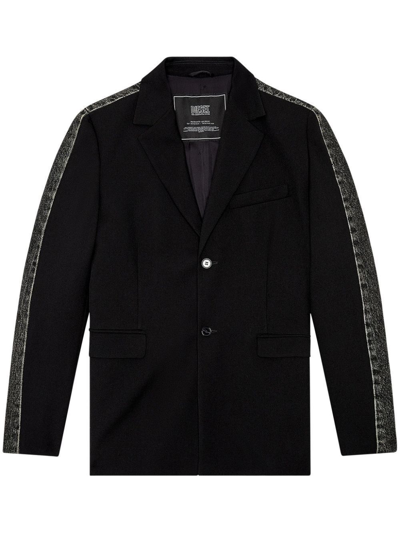 Diesel J-wire Notched-lapels Blazer In Black