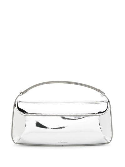 Courrèges Logo-debossed Mirror-effect Tote Bag In Metallic