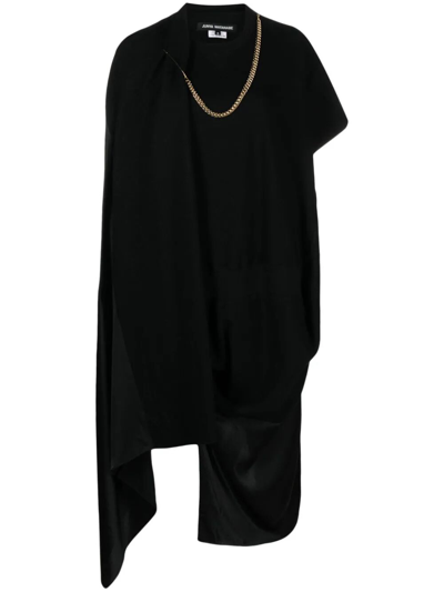 Junya Watanabe X Comme Des Garçons Asymmetric Cape Dress In Black