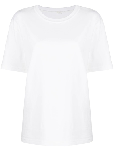 Alexander Wang Essential Jersey Short Sleeve Tee With Puff Logo And Bound Neck In White
