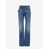 Bottega Veneta Blue 5-pocket Trousers In Denim Printed Viscose Woman In Mid Blue