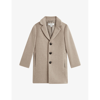 Reiss Boys Stone Melange Kids Gable Single-breasted Wool-blend Overcoat 9-14 Years