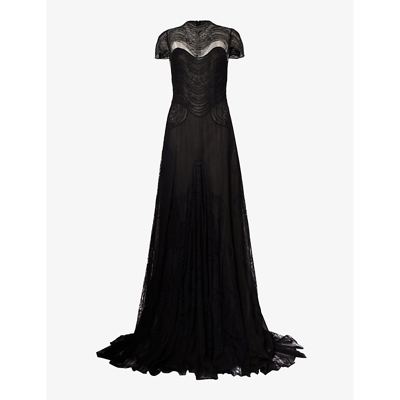 Costarellos Lace Lollobrigida Gown In Black