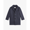 Reiss Kids' Gable - Airforce Blue Junior Single Breasted Epsom Overcoat, Age 8-9 Years