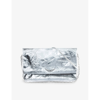 ZADIG & VOLTAIRE ZADIG&VOLTAIRE SILVER ROCK ETERNAL EXTRA-LARGE CRINKLED-TEXTURE METALLIC-LEATHER CLUTCH BAG