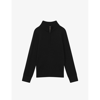 Reiss Boys Black Kids Blackhall Funnel-neck Wool Jumper