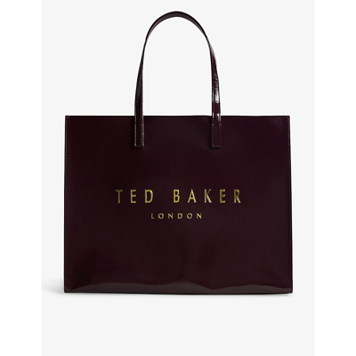 Ted Baker Womens Dp-purple Crikon Logo-print Faux-leather Tote Bag