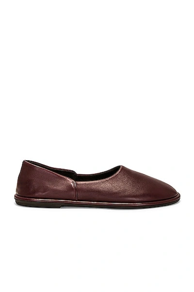 The Row Canal Slip On Slippers In Dark Burgundy