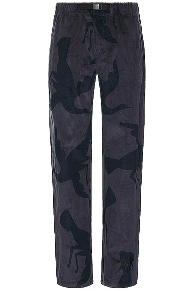 By Parra Clipped Wings Corduroy Trousers In Greyish Blue