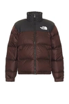 The North Face 1996 Retro Nuptse Down Puffer Jacket In Coal Brown & Tnf Black