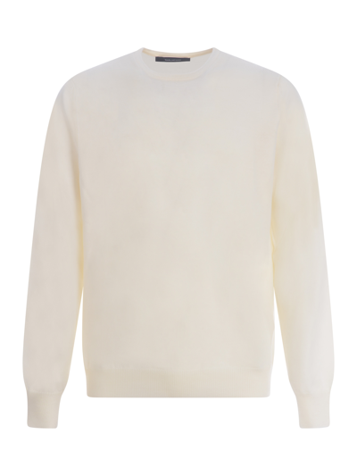 Tagliatore Silk & Cotton Crewneck Sweater In Beige