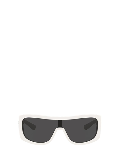 Dolce & Gabbana Eyewear Shield Frame Sunglasses In White