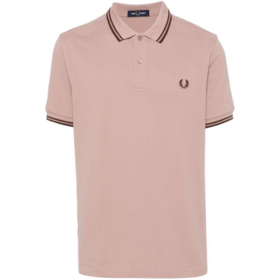 Fred Perry Twin Tipped Polo T Shirt Pink
