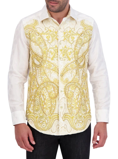 Robert Graham Limited Edition The 24 Karat Long Sleeve Button Down Shirt In White