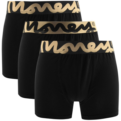 Money Clothing Money 3 Pack Chop Boxer Shorts Black