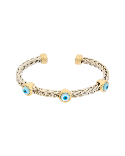 Juvell 18k Plated Evil Eye Bangle Bracelet