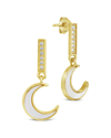 STERLING FOREVER 14K PLATED PEARL CZ VALERIA DROP STUDS