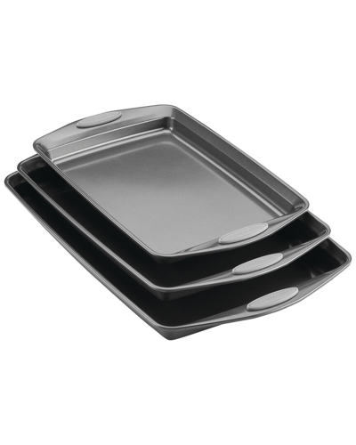 Rachael Ray Nonstick Bakeware 3pc Cookie Pan Set In Gray