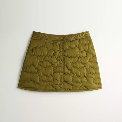 Coach Topia Loop Quilted Cloud Skirt In Olive Green