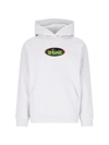Dime Fleceed-cotton Hoodie With Patch Pocket And Embroidery In Gray