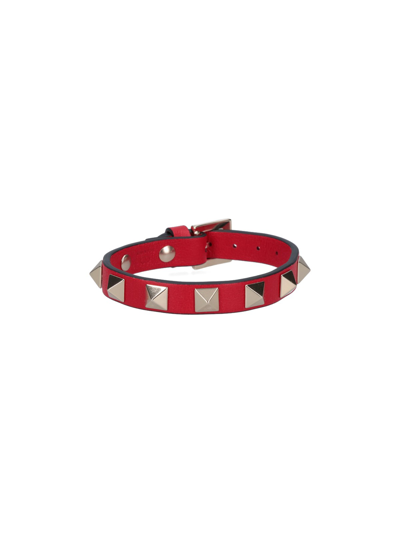 Valentino Garavani 'rockstud' Bracelet In Red