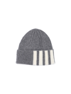 Thom Browne Grosgrain Loop Tab Cashmere Beanie In Gray