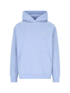 Dime Fleceed-cotton Hoodie With Patch Pocket In Light Blue