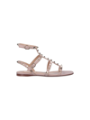 Valentino Garavani Rockstud Leather Sandals With Iconic All-over Studs In Pink