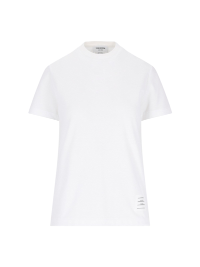 Thom Browne Crew-neck Cotton Pique T-shirt In White