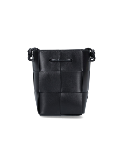 Bottega Veneta Cassette Leather Bucket Bag In Black  