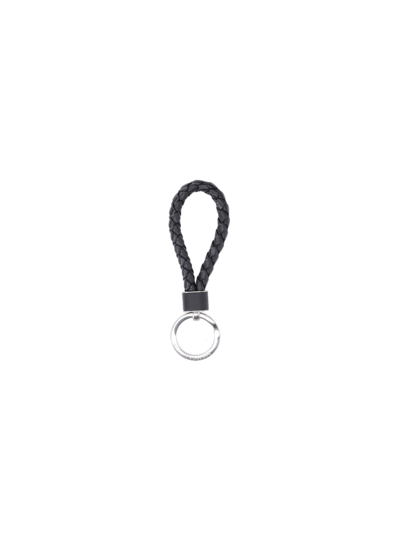 Bottega Veneta Intrecciato Keychain In Black  