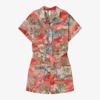 Zimmermann Teen Girls Red Cotton Floral Playsuit In Red