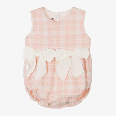 Phi Clothing Babies' Girls Pink Bouclé Tweed Check Shortie