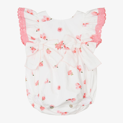 Phi Clothing Babies' Girls White Cotton & Lace Rose Shortie