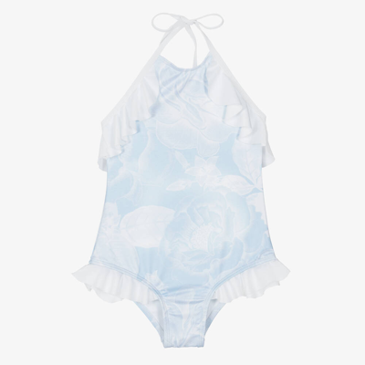 Stella Cove Babies' Girls Blue Floral Halterneck Swimsuit