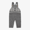 THE LITTLE TAILOR GREY KNITTED FAIR ISLE DUNGAREES